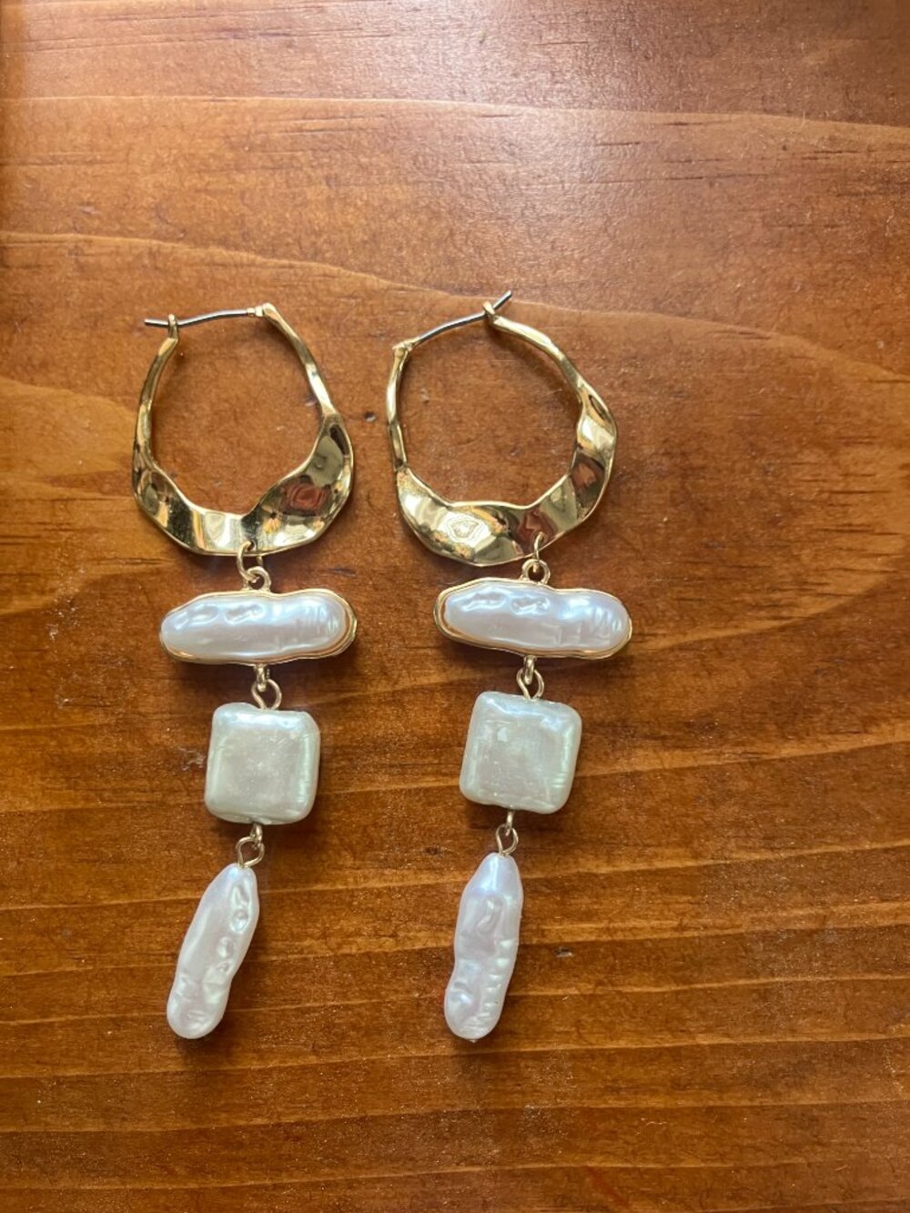 Gold and Pearl Earrings